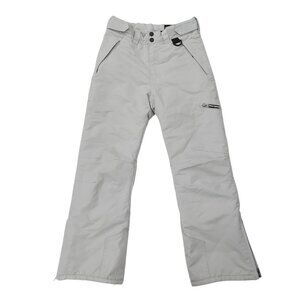 Swiss ALPS Cargo Snow Pants Kids Small 8 Light Gray Insulated Ankle Zip Winter